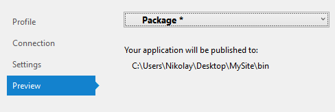 visual studio 2015 publish window