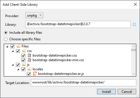 Reference nuget packages in html files