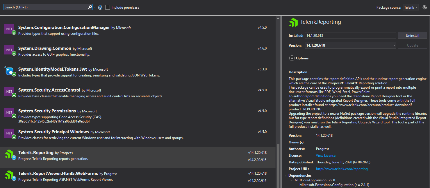 wyeo7 Visual Studio thinks NuGet packages are installed that aren't