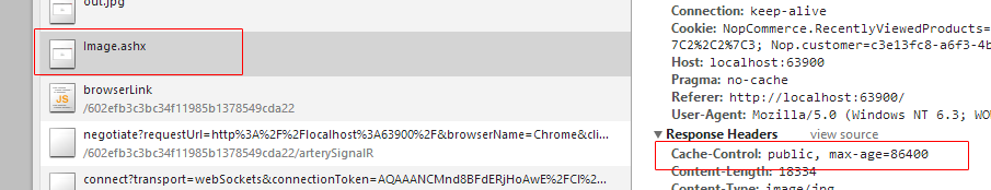 output cache from ashx file