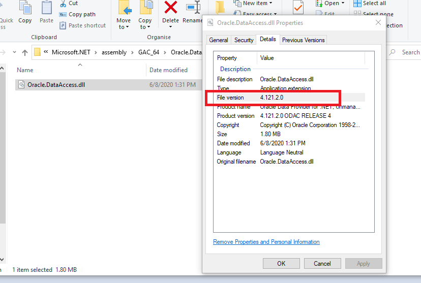 ysvcu The provider is not compatible with the version of Oracle client